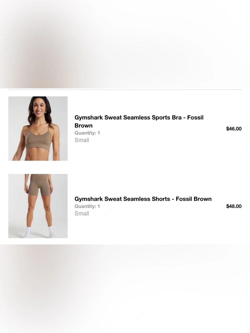 Women’s gymshark seamless sports bra and Shorts Set fossil brown
